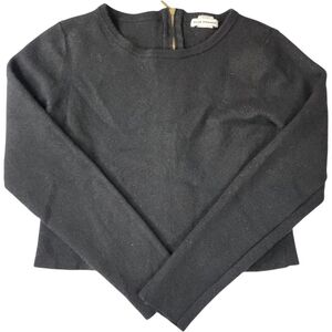 Club Monaco Black 100% Wool Cropped Sweater Size Small